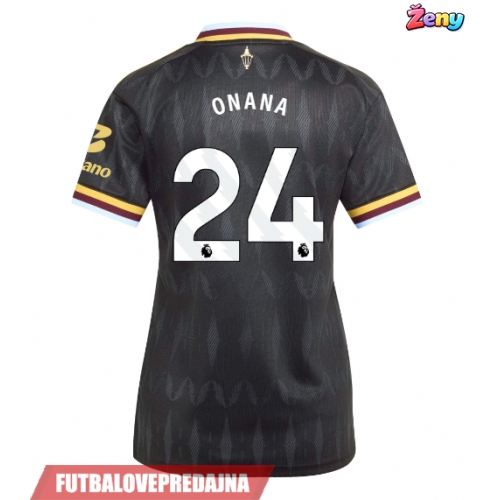 Lacne Ženy Futbalové dres Aston Villa Amadou Onana #24 2026-27 Krátky Rukáv - Preč